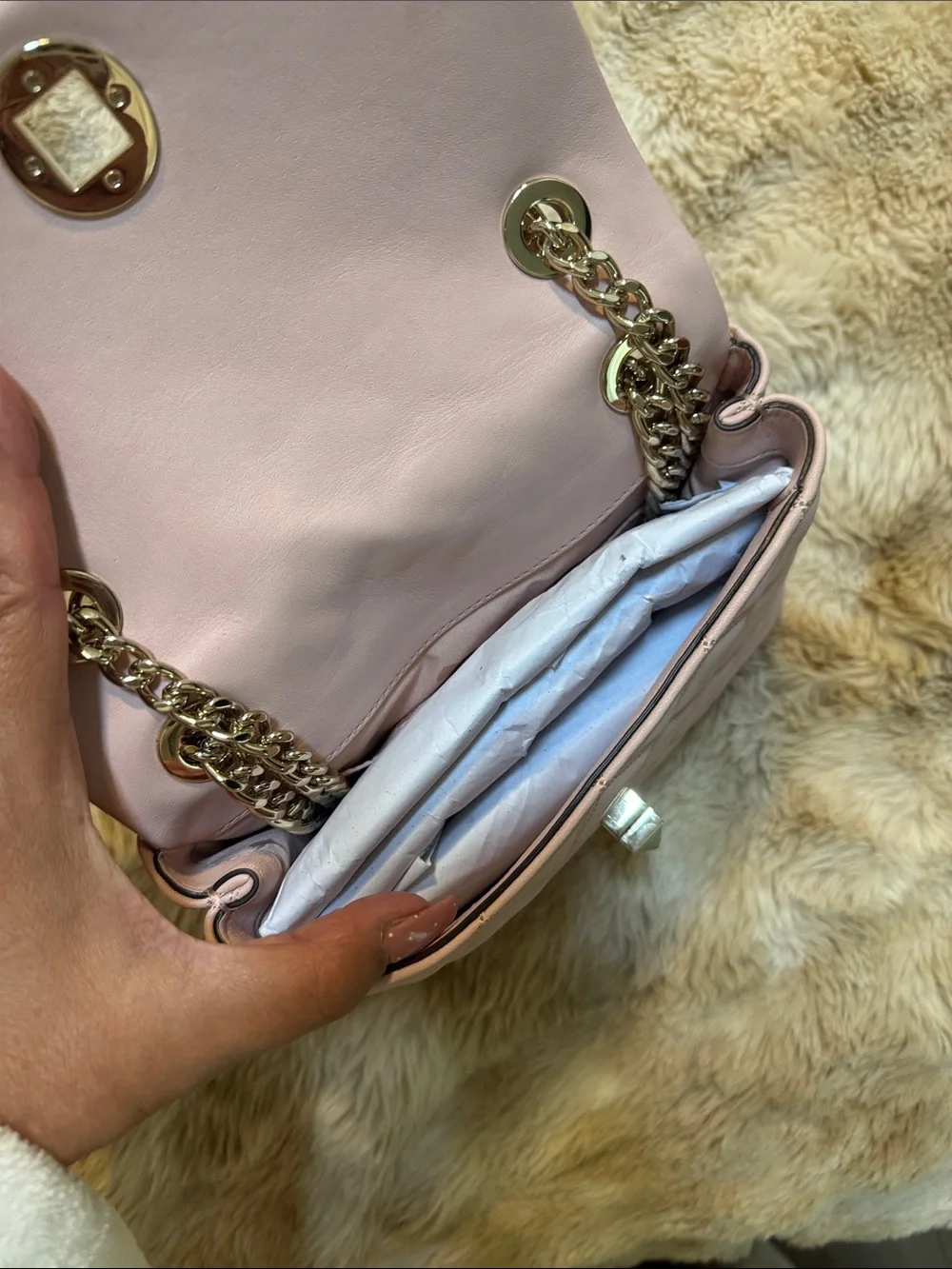 Kate Spade Quilted Pink Shoulder Bag with Gold-Tone Hardware